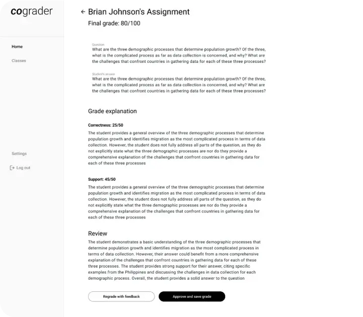 Review and adjust feedback