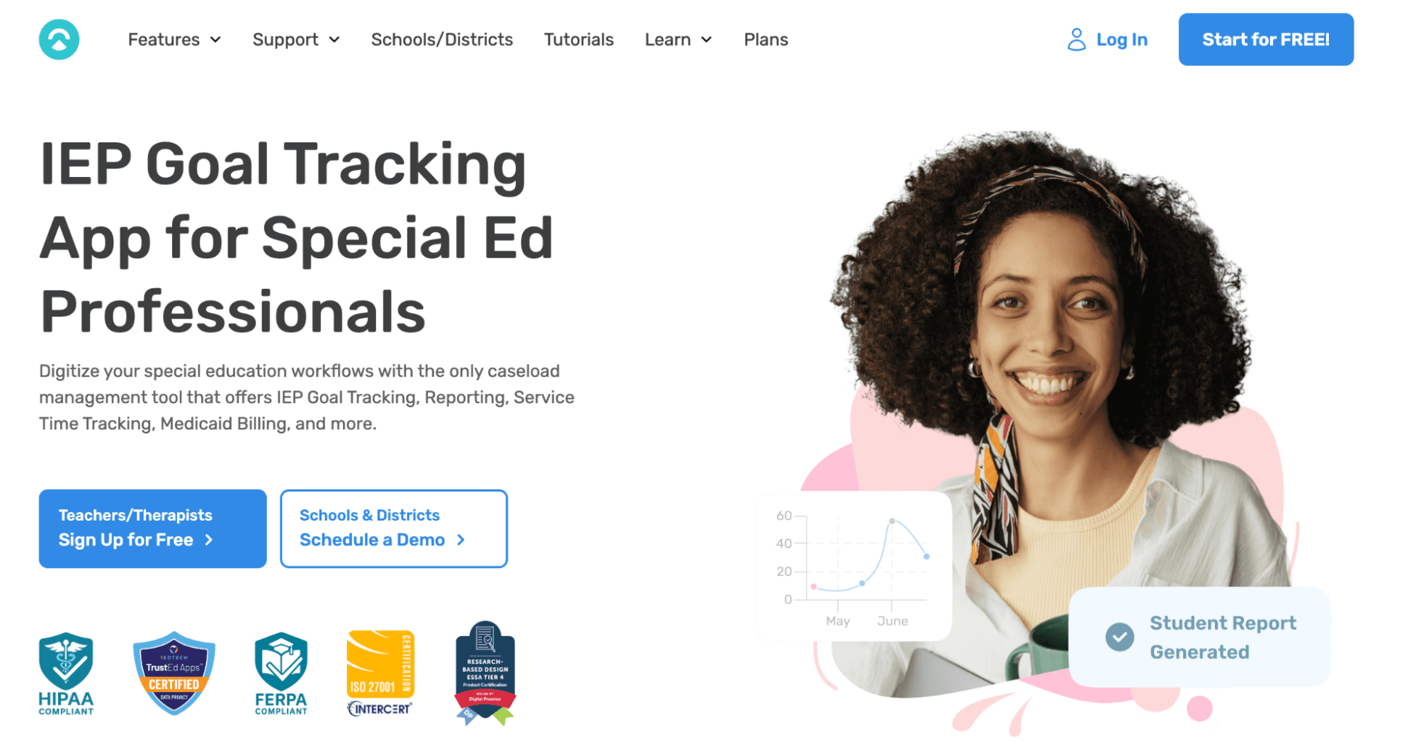 AbleSpace homepage: IEP Goal Tracking App for Special Ed Professionals