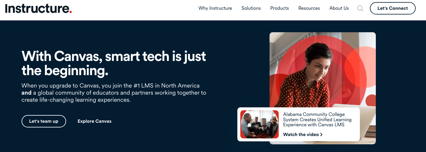 Canvas by Instructure homepage: With Canvas, smart tech is just the beginning