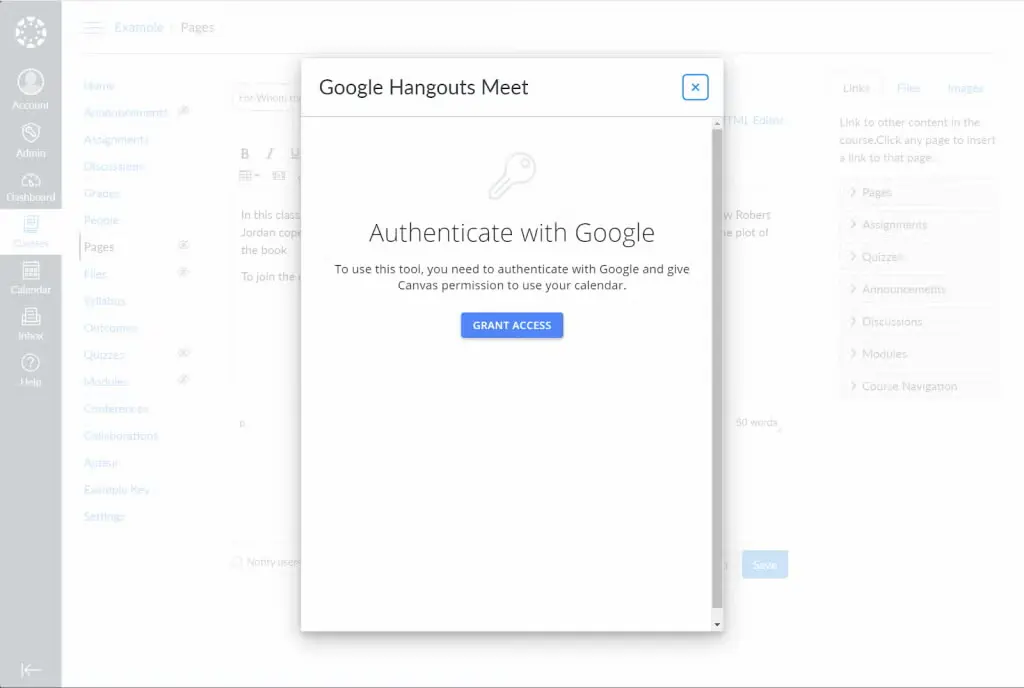 Zoom and Google Meet inside a Canvas course