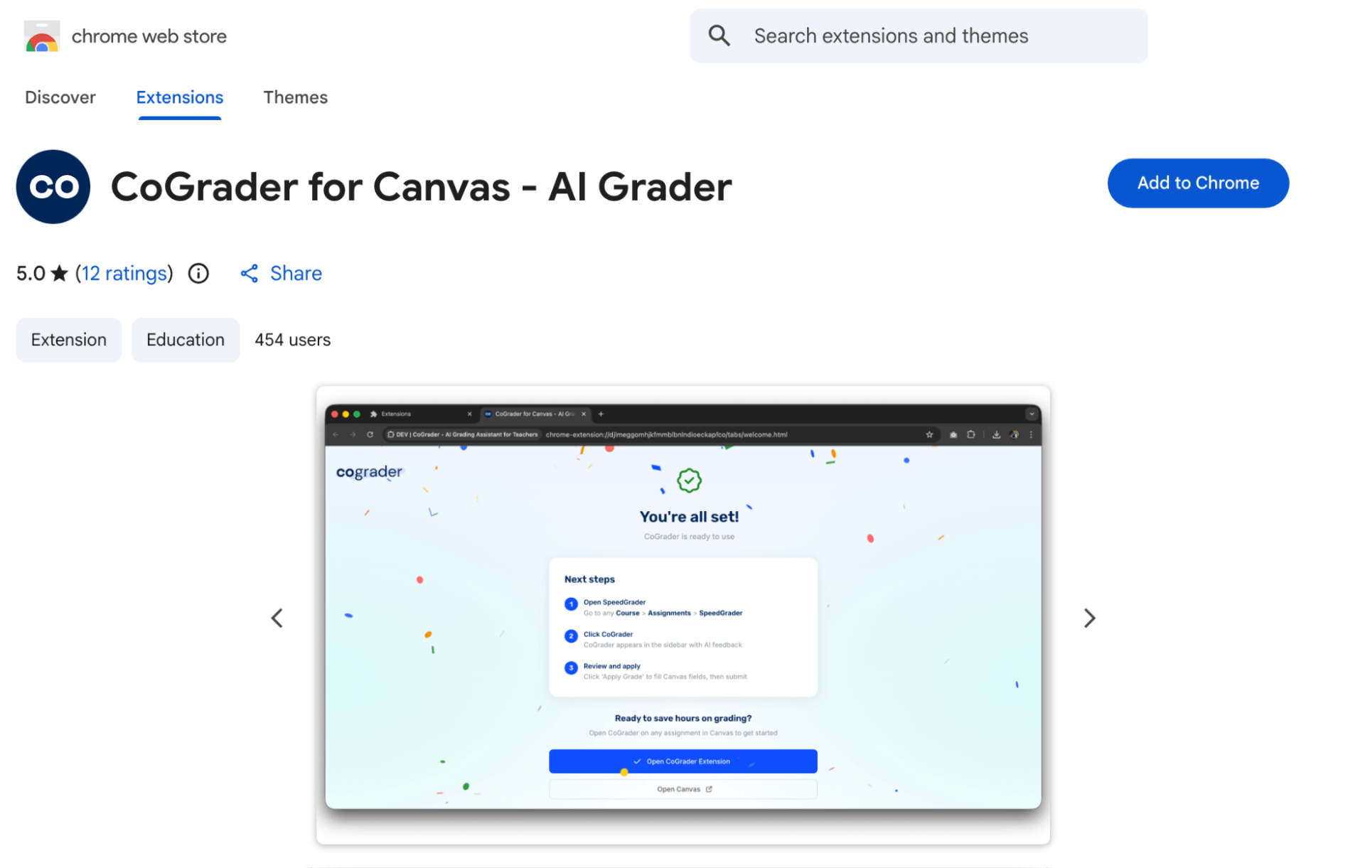 Chrome Web Store: CoGrader for Canvas - AI Grader