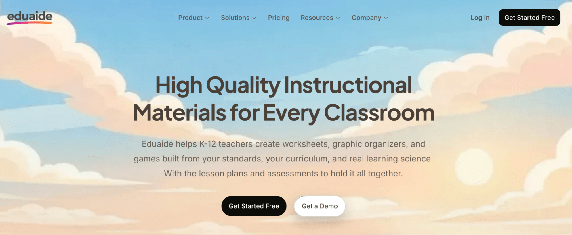 Eduaide homepage: High Quality Instructional Materials for Every Classroom