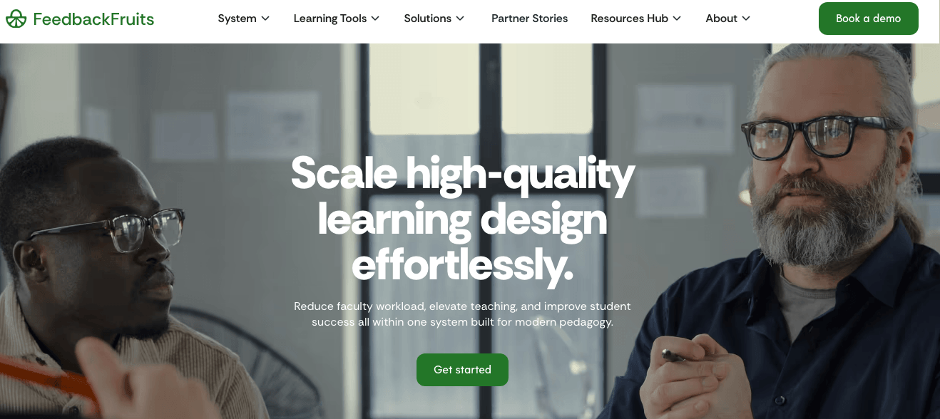 FeedbackFruits homepage: Scale high-quality design effortlessly