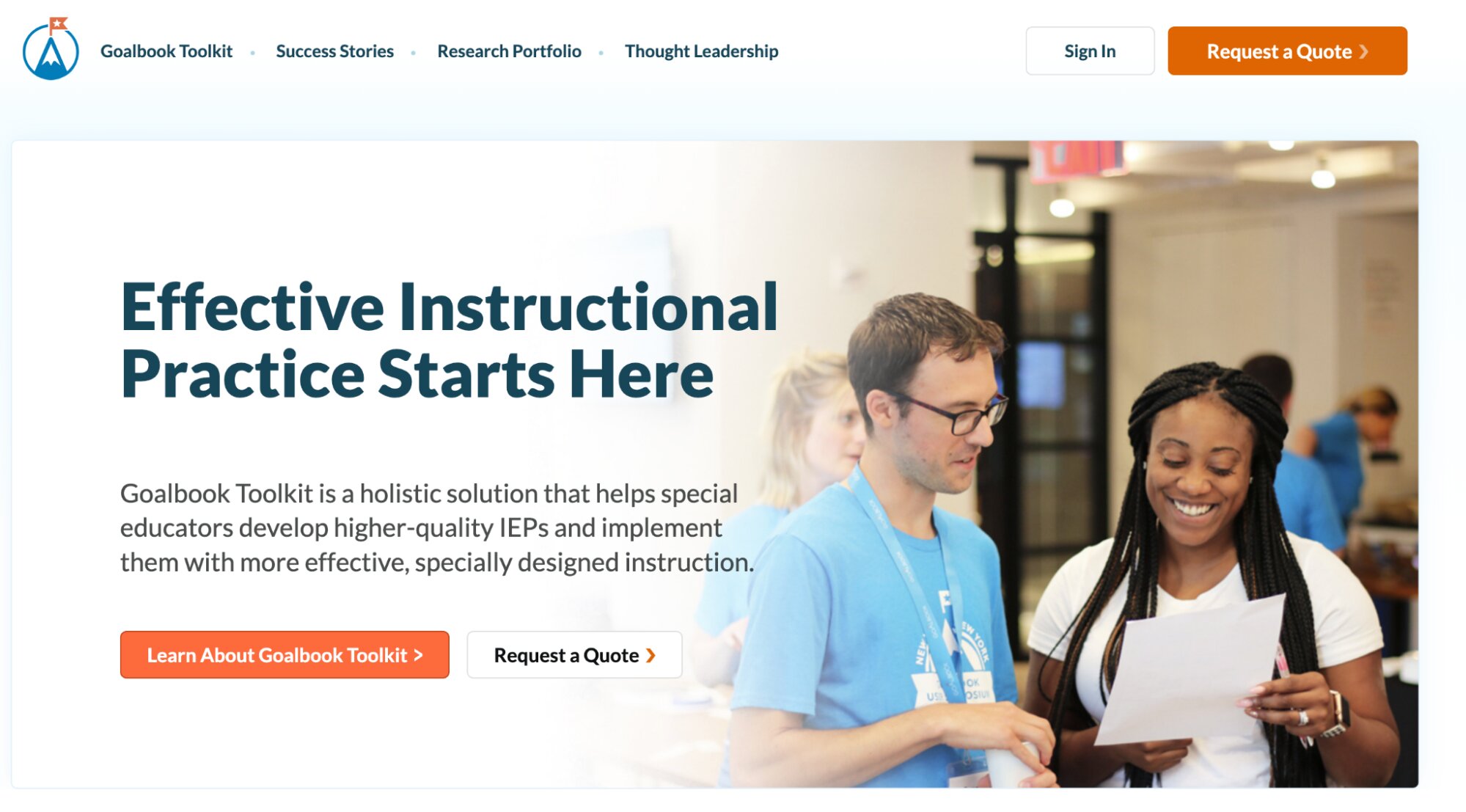 Goalbook Toolkit homepage: Effective Instructional Practice Starts Here