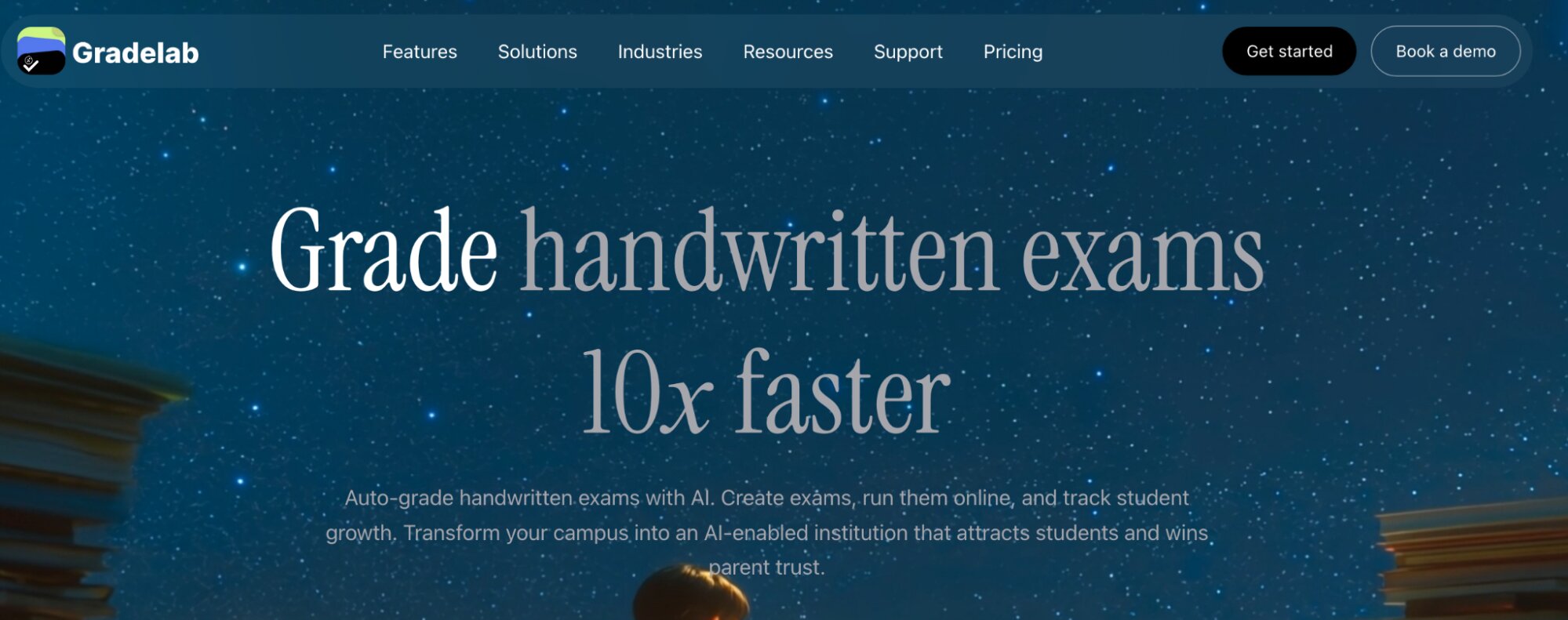 GradeLab homepage: Grade handwritten exams 10x faster