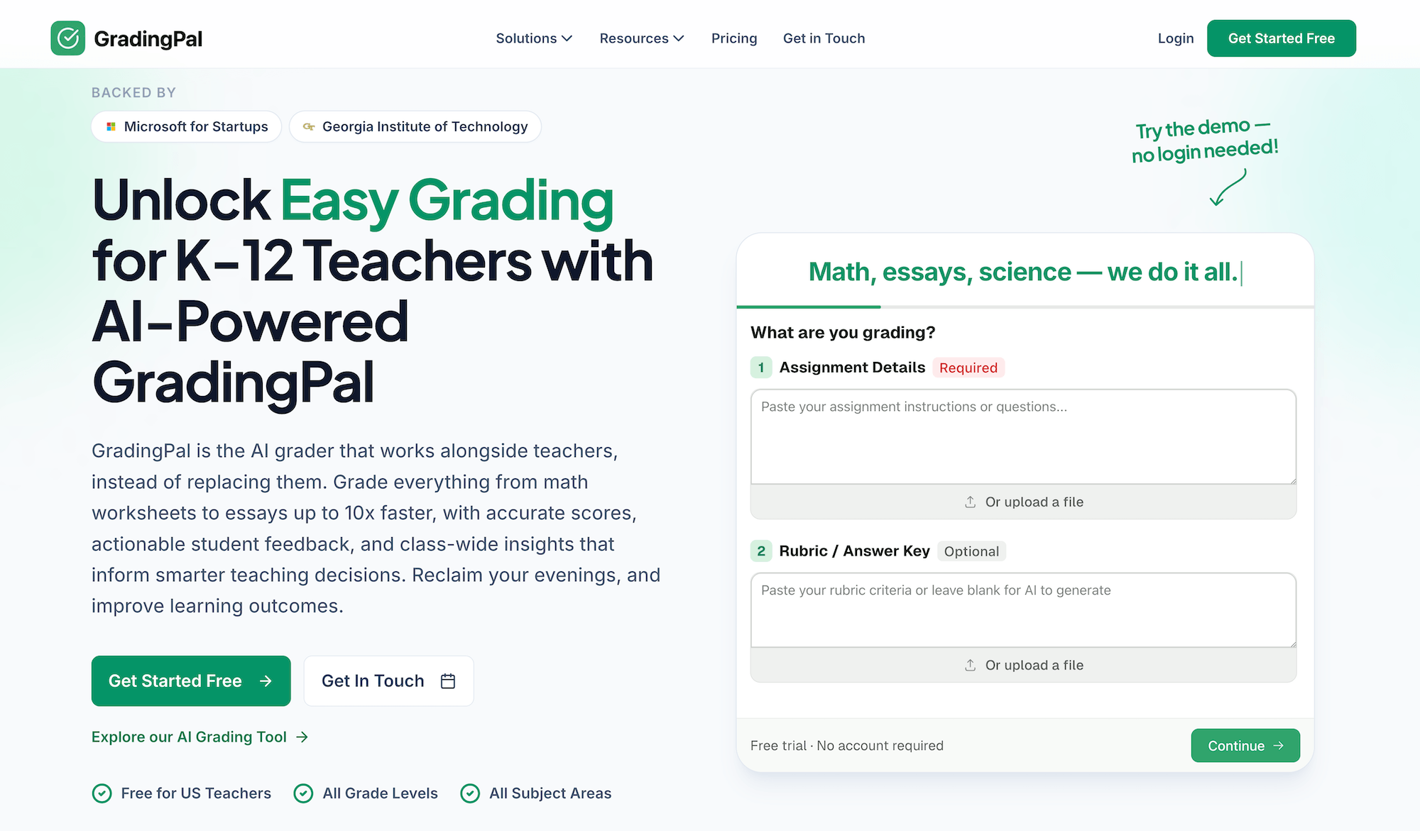 GradingPal homepage: Unlock Easy Grading