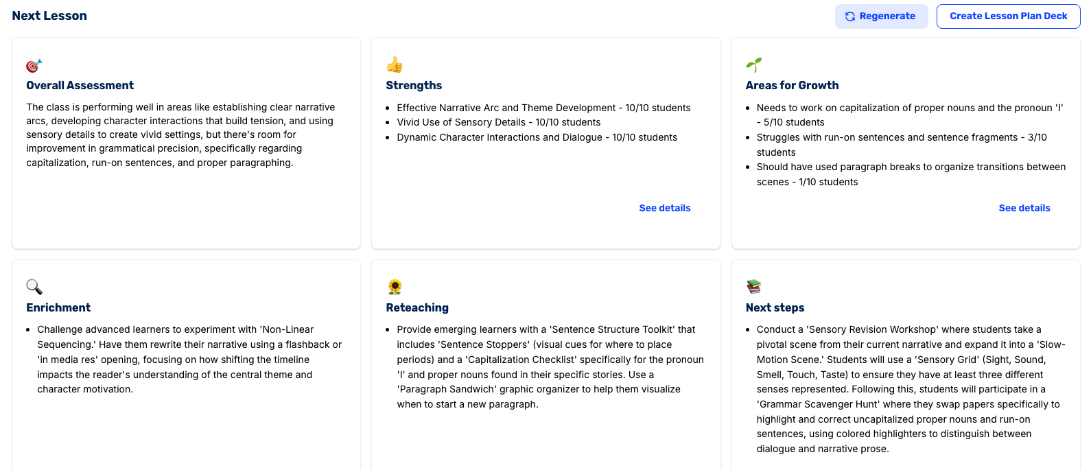 Next Lesson: Assessment, Strengths, Areas for Growth