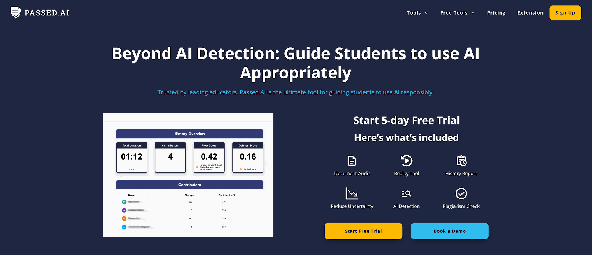 Passed AI homepage: Beyond AI Detection