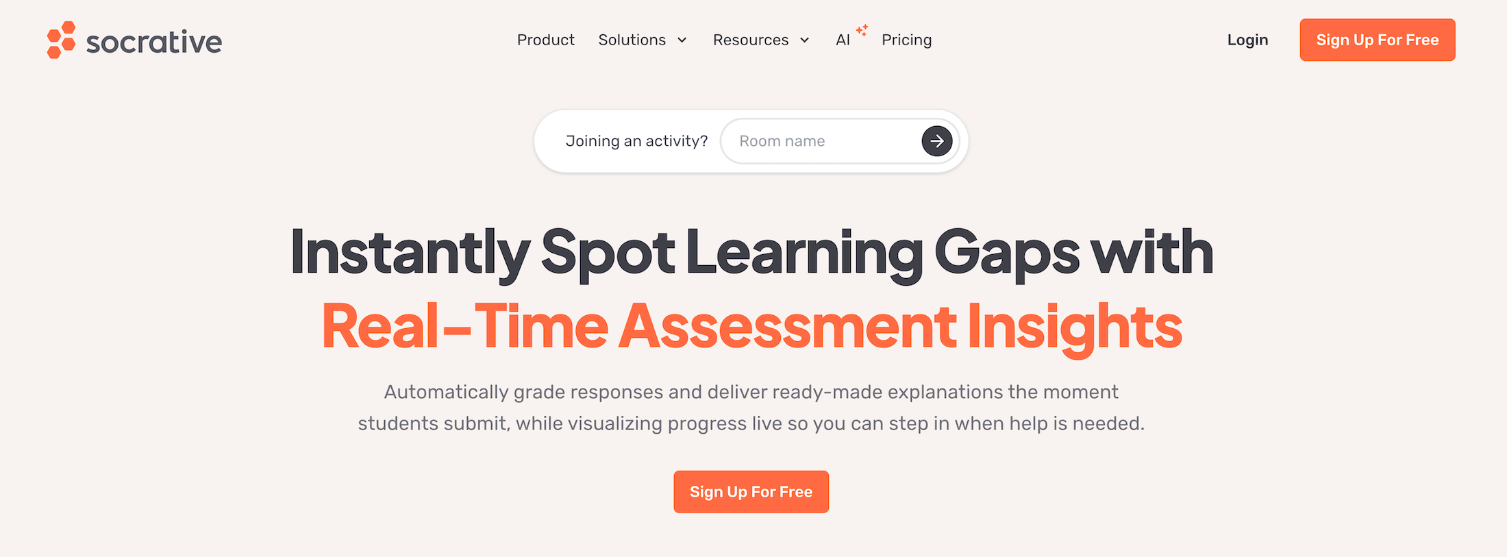 Socrative homepage