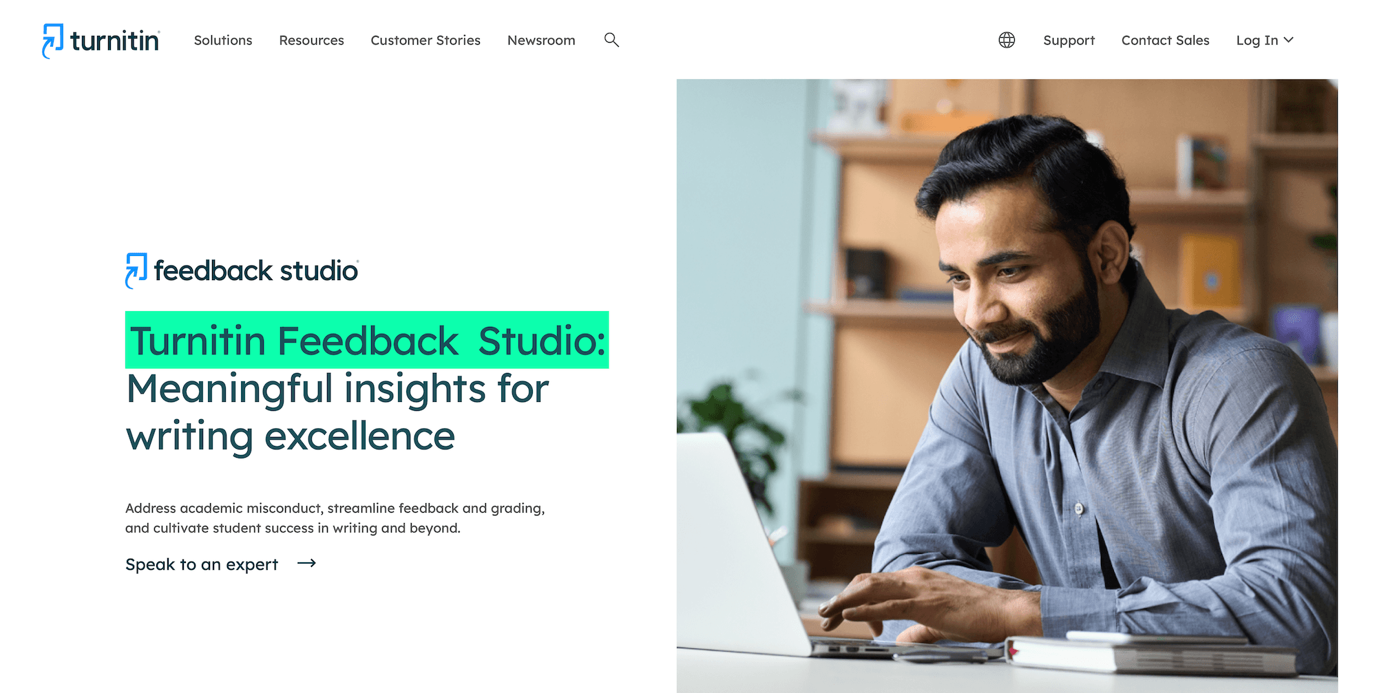Turnitin Feedback Studio landing page