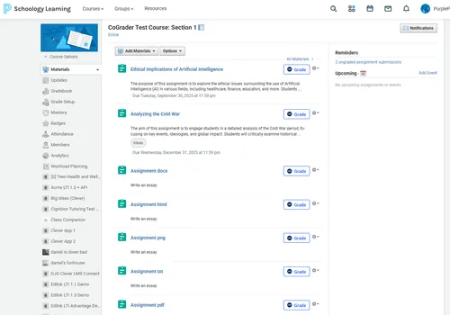 Import student submissions from Canvas into CoGrader